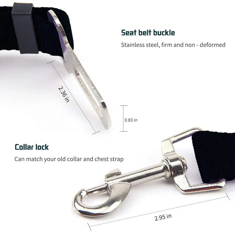 Safe & Adjustable Dog Car Seat Belt